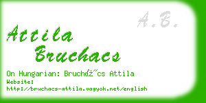 attila bruchacs business card